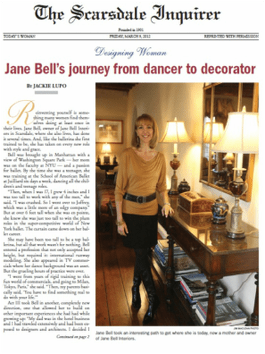 Jane Bell Interior Design, Scarsdale Inquirere